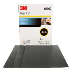 7000000318 Wetordry™ Abrasive Sheet 413Q, 02002, 400, 9 in x 11 in, 50 sheets per carton, 5 cartons per case