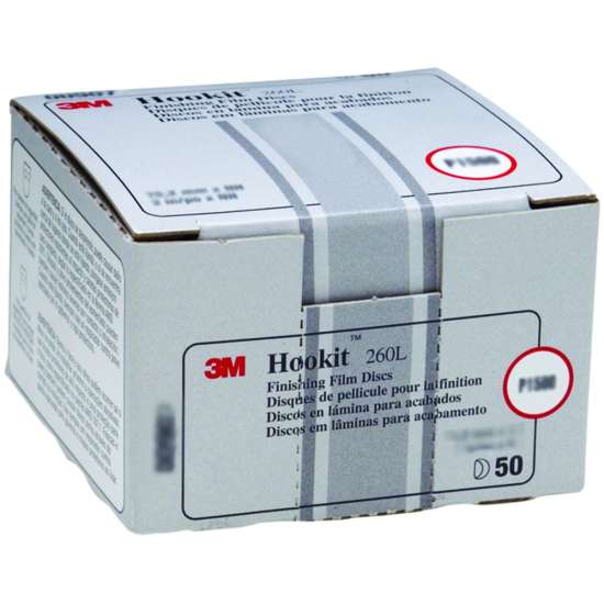 7000000560 Hookit™ Finishing Film Abrasive Disc 260L, 00907, 3 in, P1500, 50 discs per carton, 4 cartons per case
