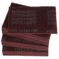 7000000728 Scotch-Brite™ Hand Pad 7447, HP-HP, A/O Very Fine, Maroon, 6 in x 9 in, 20/Carton, 60 ea/Case