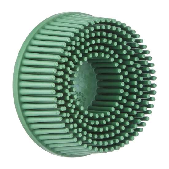 7000000742 Scotch-Brite™ Roloc™ Bristle Disc, RD-ZB, 50, TR, Green, 2 in x 5/8 in, Tapered, 10/Carton, 40 ea/Case