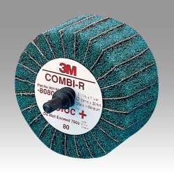 7000077960 Scotch-Brite™ Roloc™+ Combi-R Wheel 80802, 2-1/2 in x 1-1/4 in 80 X-weight, 10 ea/Case