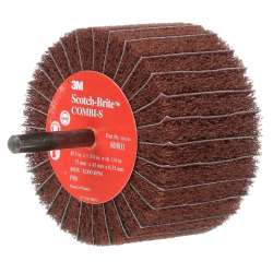 7000077965 Scotch-Brite™ Combi-S Wheel 80801, 3 in x 1-3/4 in 1/4 in Shank 80 X-weight, 10 ea/Case