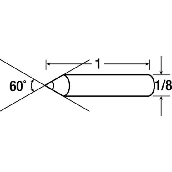 7010481727 Diamond Dressing Tools, Rolls, Discs, SHAPED TOOL, 60DEG, 1/8X1 PHONOPOINT P0560S2 - MMMTOOL29025