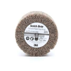 7100050520 Scotch-Brite™ Cut and Polish Flap Brush, 3 in x 1-3/4 in x 1/4 in A MED, 10 ea/Case