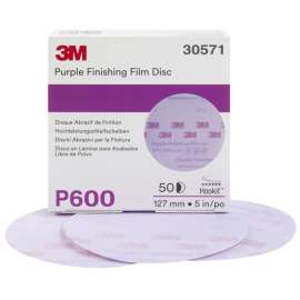 7100122801 Hookit™ Purple Finishing Film Abrasive Disc 260L, 30571, 5 in, P600, 50 discs per carton, 4 cartons per case