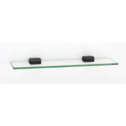 18-in Glass Shelf with Brackets Modern in Chocolate Bronze