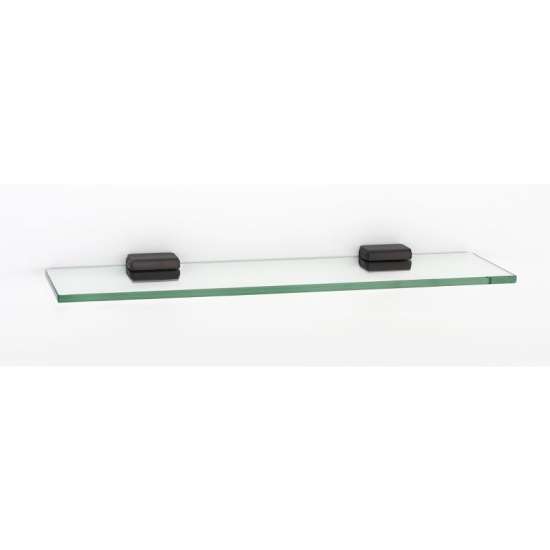 18-in Glass Shelf with Brackets Modern in Chocolate Bronze
