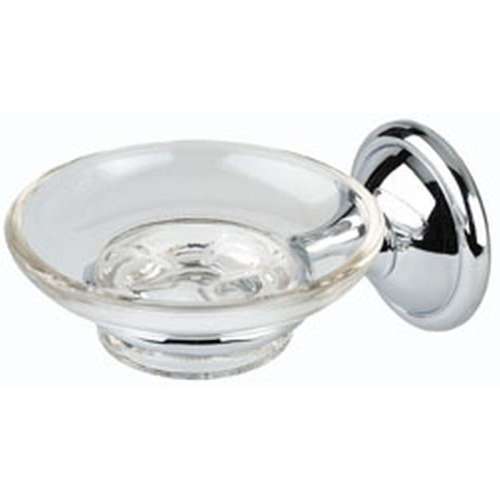 Soap Dish with Holder in Polished Chrome