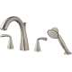 T186901.295 Fluent Roman Tub Faucet with Personal Shower for Flash Rough-in Valves in Brushed Nickel Finish
