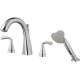 T186901.002 Fluent Roman Tub Faucet with Personal Shower for Flash Rough-in Valves in Polished Chrome Finish