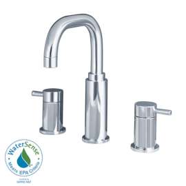 Widespread Lavatory Faucet with Metal Lever Handles and Metal Pop-Up Drain