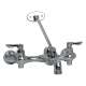 Exposed Yoke Wall Mount Service Sink Faucet with Top Brace and Vandal - Resistant Handles in Chrome