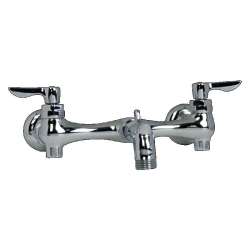 Exposed Yoke Wall Mount Service Sink Faucet with Vandal - Resistant Handles and 3