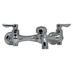 Exposed Yoke Wall Mount Service Sink Faucet with Vandal - Resistant Handles and 3