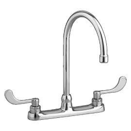 Kitchen Faucet with Longer Lever Handles and Deck Plate in Chrome