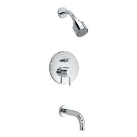 Built-In Diverter Bath and Shower Trim Kit with Decal Ring and Less Showerhead in Polished Chrome
