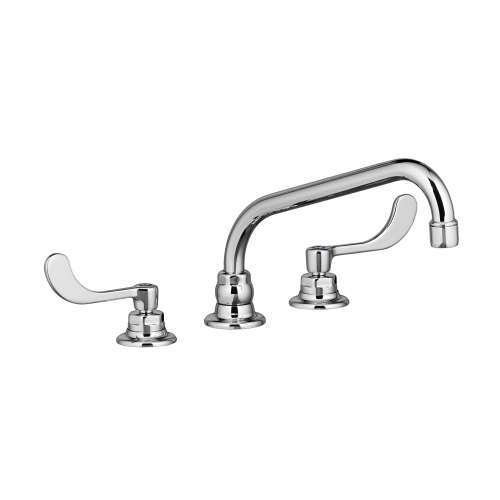 1.5 GPM Bottom-Mount Kitchen Faucet with Less Spray and Metal Wrist Blade Handles in Polished Chrome