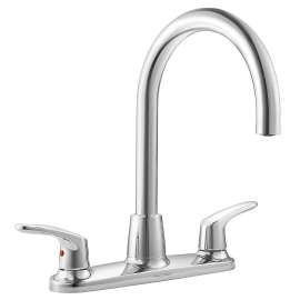 Colony Pro 2-Handle High-Arch Gooseneck Kitchen Faucet with Side Spray in Polished Chrome