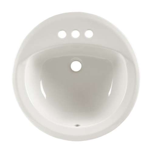 Round Drop-In Bathroom Sink With 3 Faucet Holes (4 Centers)