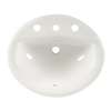 Oval Drop Lavatory Sink with Three Faucet Holes (8 Centers) in White