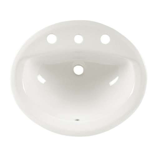Oval Drop-In Bathroom Sink With 3 Faucet Holes (8 Centers)