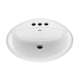 Oval Drop Lavatory Sink with Three Faucet Holes (4 Centers) in White