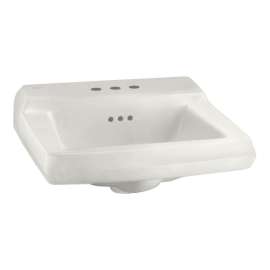 Wall Mounted Lavatory Sink for Wall Handers (included) in White