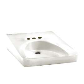 Wheelchair Users Bathroom Wall Mounted Sink with 4 CC, Less Overflow in White