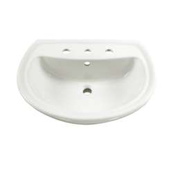 0236.008-M Pedestal Lavatory Top with Three Faucet Holes (8 Centers) without Pedestal Leg