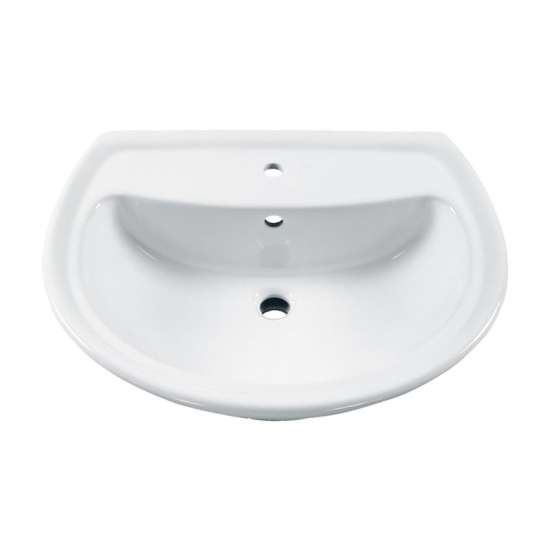0236.001.020 Pedestal Lavatory Top with Single Faucet Hole without Pedestal Leg in White