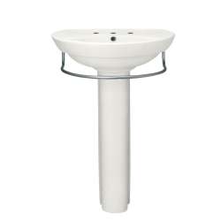 2-Piece Pedestal And Lavatory With 3 Faucet Holes (8 Centers)