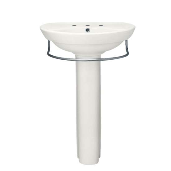 2-Piece Pedestal And Lavatory With 3 Faucet Holes (8 Centers)