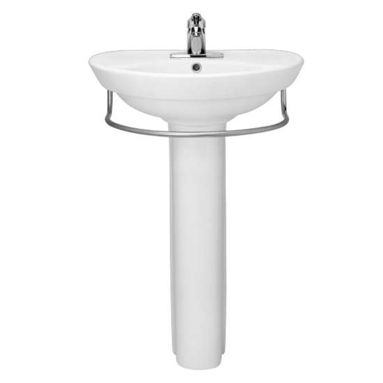 2-Piece Pedestal And Lavatory With Single Faucet Hole