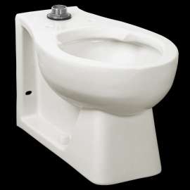 Commercial Right-Height Elongated Toilet Bowl with Everclean Surface and Bedpan Lugs in White