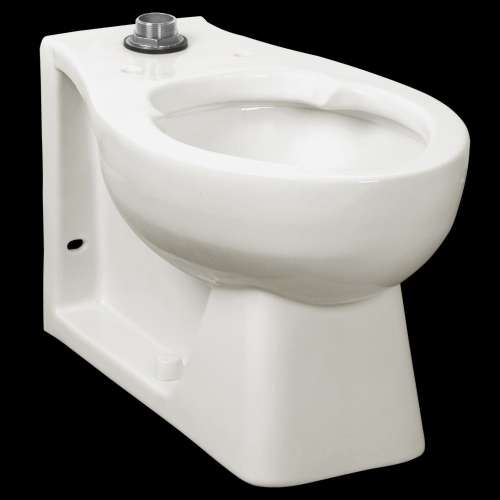Commercial Right-Height Elongated Toilet Bowl with Everclean Surface and Bedpan Lugs in White
