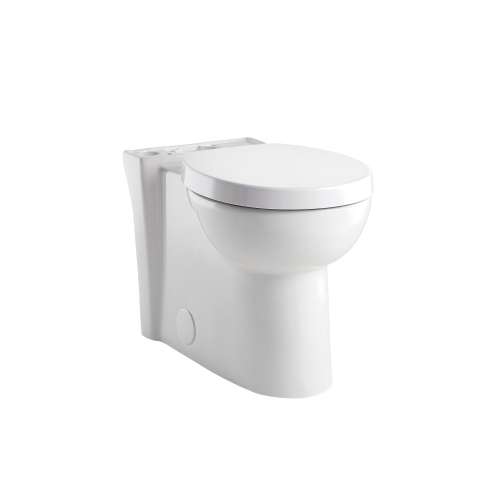 Round Front Right-Height Toilet Bowl with Seat in White