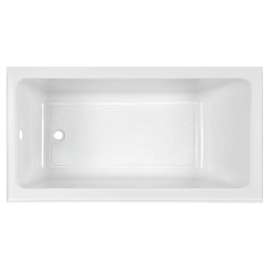 60 in. x 32 in. Bathtub with Above Floor Rough-in, Built-in Apron, and Left Drain in White