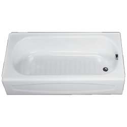 0255.212 New Salem 60-in x 30-in Enameled Steel Bathtub with Left Hand Outlet and Integral Apron