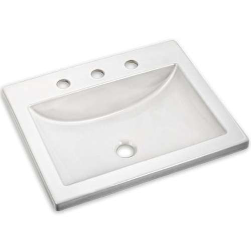 Drop Lavatory Sink with Three Faucet Holes (8 Centers) in White