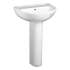 22 Two-Piece Lavatory and Pedestal with Single Faucet Hole in White