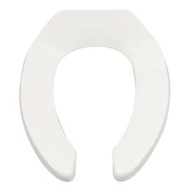 Heavy-Duty Open Front Elongated Toilet Seat with EverClean in White