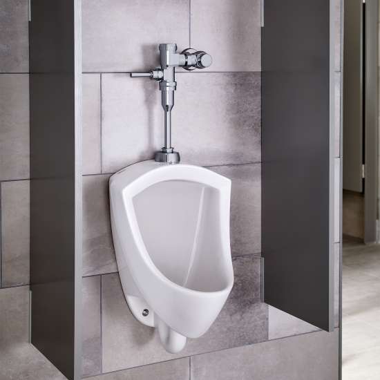 0.5 GPF Urinal System with Manual Flush Valve in White