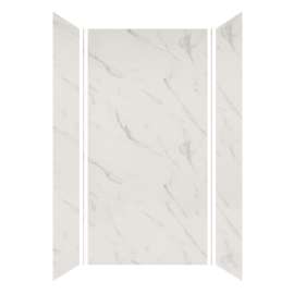 SMSWK483696-41 Silhouette 48-in x 36-in x 96-in Glue to Wall 3-Piece Shower Wall Kit, Pearl Stone