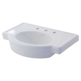 0282008.020 Retrospect 8-in Widespread Pedestal Sink Top, White