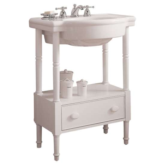 0282008.020 Retrospect 8-in Widespread Pedestal Sink Top, White