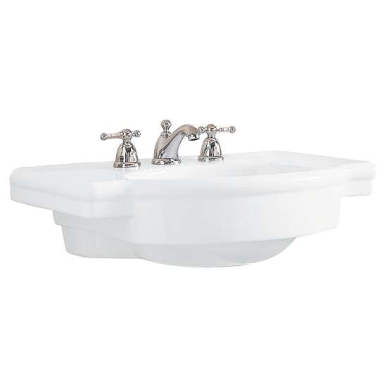 0282008.020 Retrospect 8-in Widespread Pedestal Sink Top, White