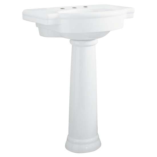 0282800.020 Retrospect 8-in Widespread Pedestal Sink Top and Leg Combination, White