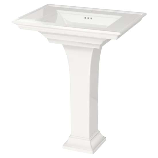 0297100.020 Town Square S Center Hole Only Pedestal Sink Top and Leg Combination, White
