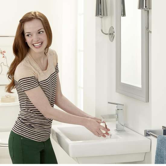 0641100.020 Boulevard Center Hole Only Pedestal Sink Top and Leg Combination, White