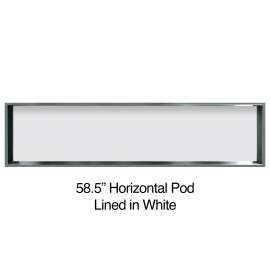 58.5-in Recessed Stainless Steel Horizontal Shower Storage Pod White